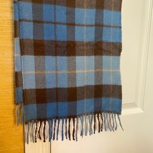 Alpaca 111 - 100% Alpaca Brown/Blue Plaid Scarf